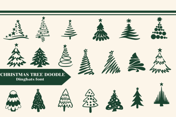 Christmas Tree Doodle: A Festive Font for Digital Designs