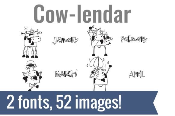 Cow-lendar Dingbats: A Whimsical Font for Creative Projects