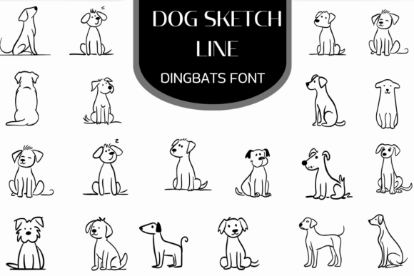 Dog Sketch Line Font for Web Design Projects