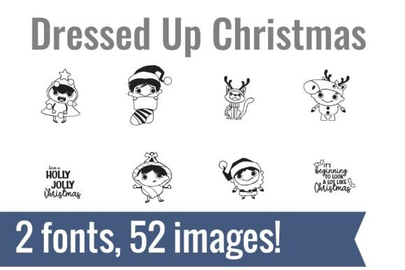 Dressed Up Christmas Dingbats for Festive Typography