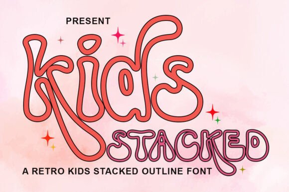 Kids Stacked Outline: A Charming Display Font for Creative Makers