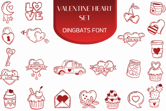 Valentine Heart Set: A Charming Display Font for Web Design