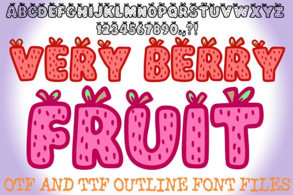Very Berry Fruit Font for Digital Design